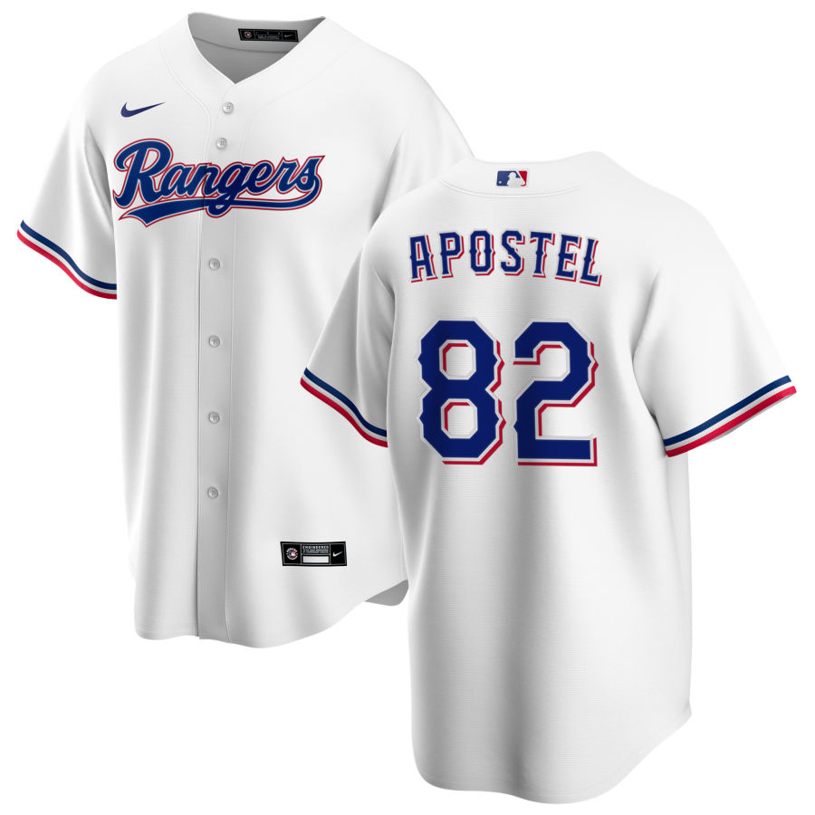 Nike Men #82 Sherten Apostel Texas Rangers Baseball Jerseys Sale-White